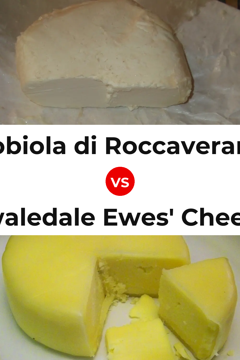 Robiola di Roccaverano Cheese vs Swaledale Ewes' Cheese Pinterest comparison