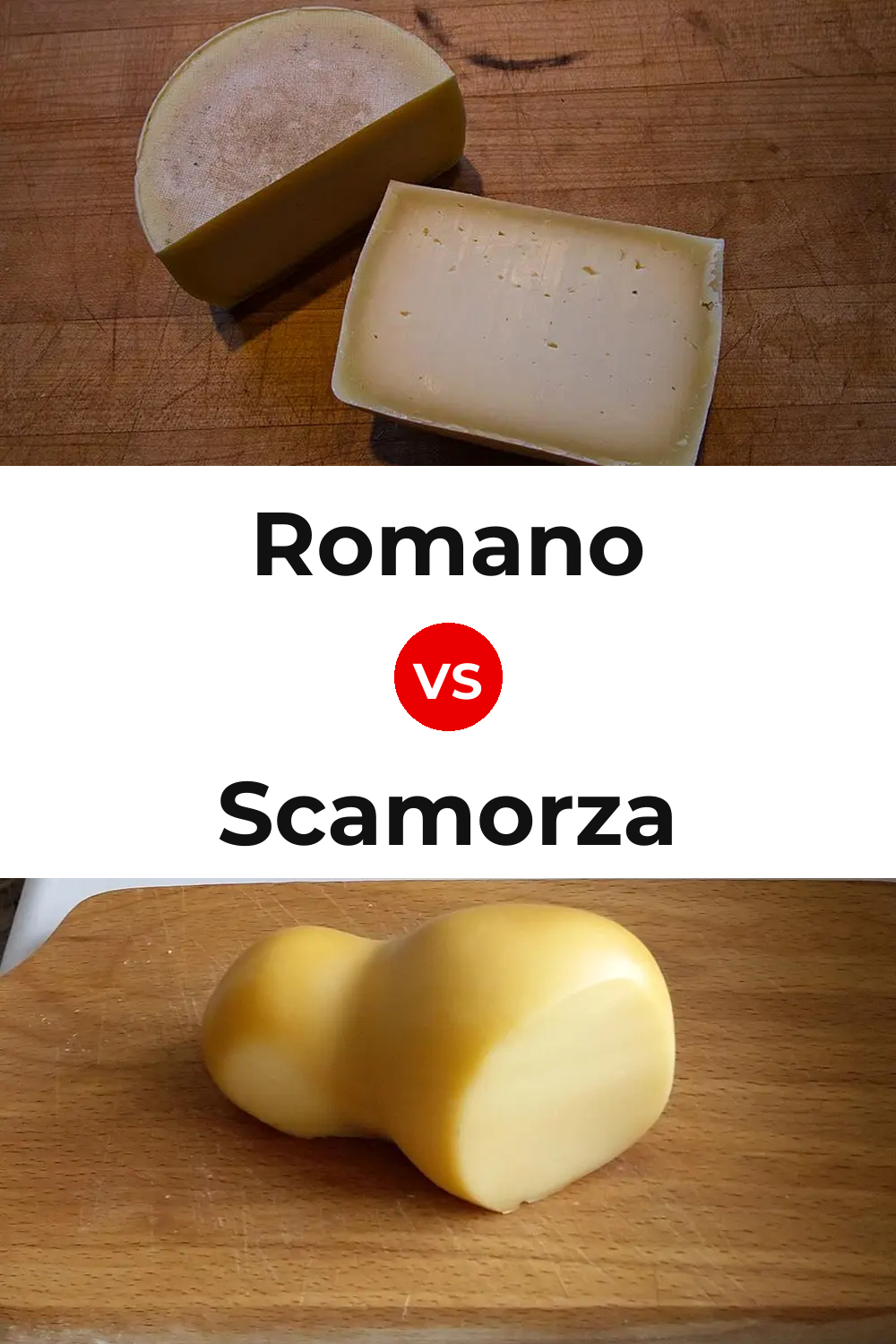 Romano Cheese vs Scamorza Cheese Pinterest comparison