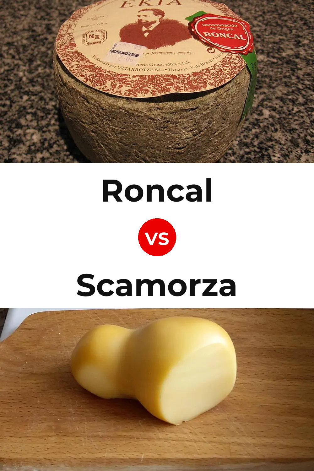 Roncal Cheese vs Scamorza Cheese Pinterest comparison