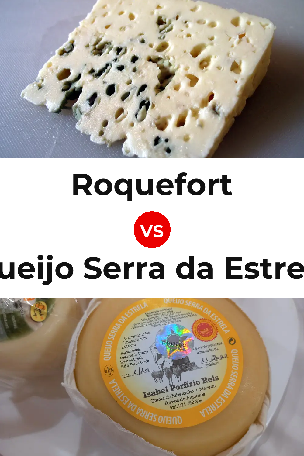 Roquefort Cheese vs Queijo Serra da Estrela Pinterest comparison