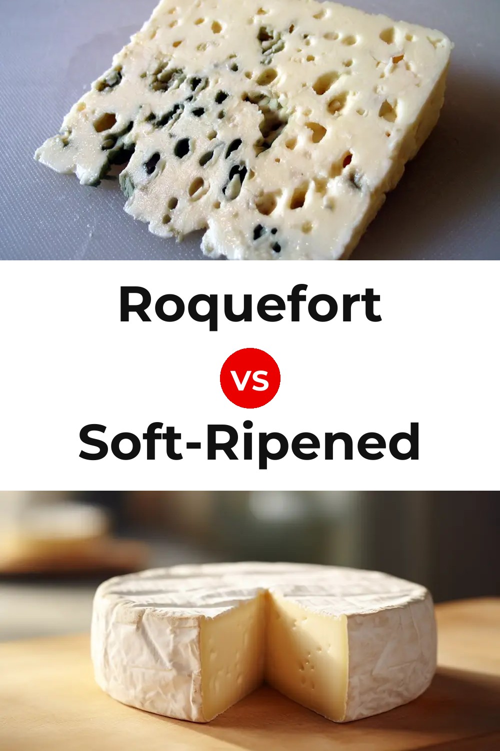Roquefort Cheese vs Soft-Ripened Cheese Pinterest comparison