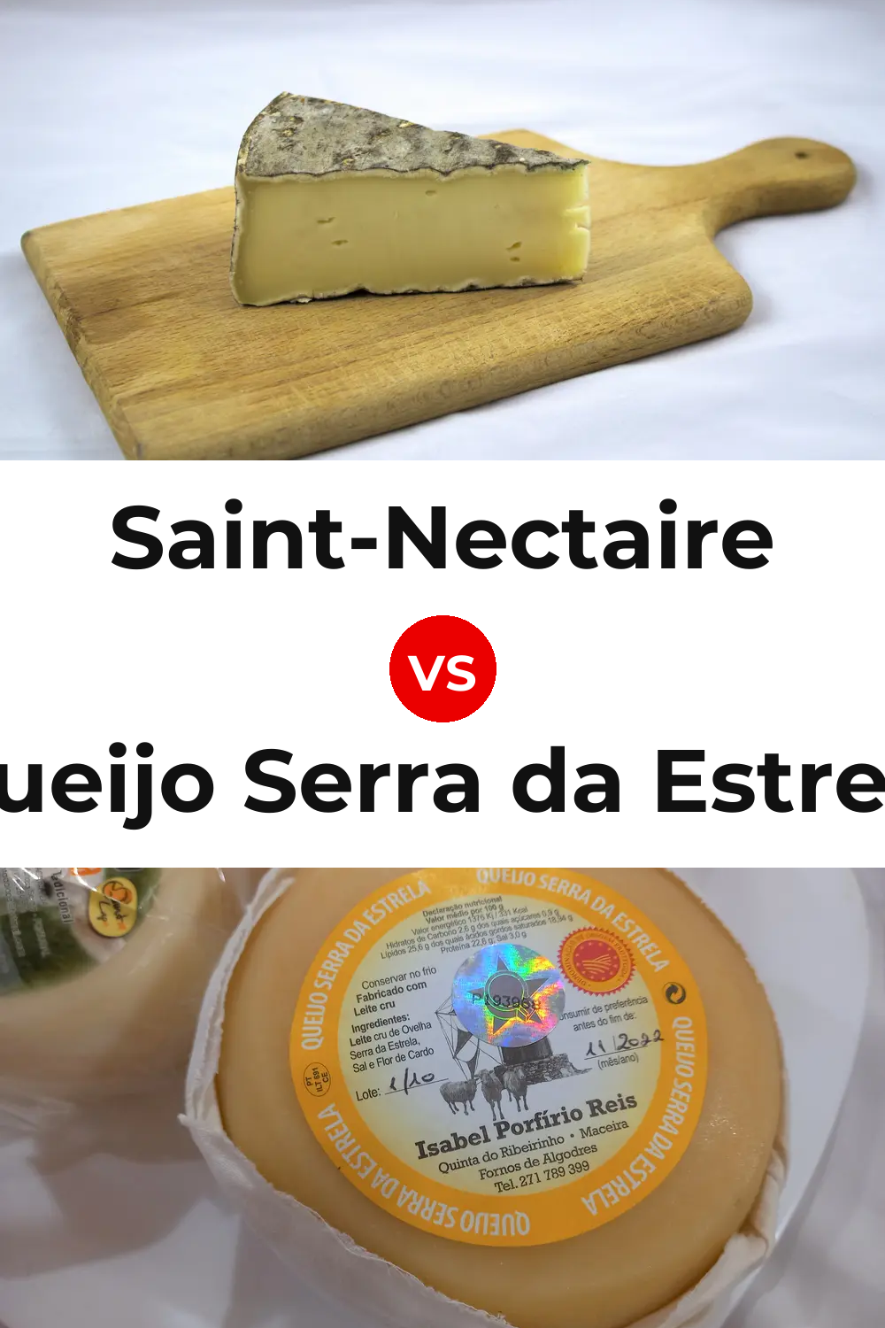 Saint-Nectaire Cheese vs Queijo Serra da Estrela Pinterest comparison