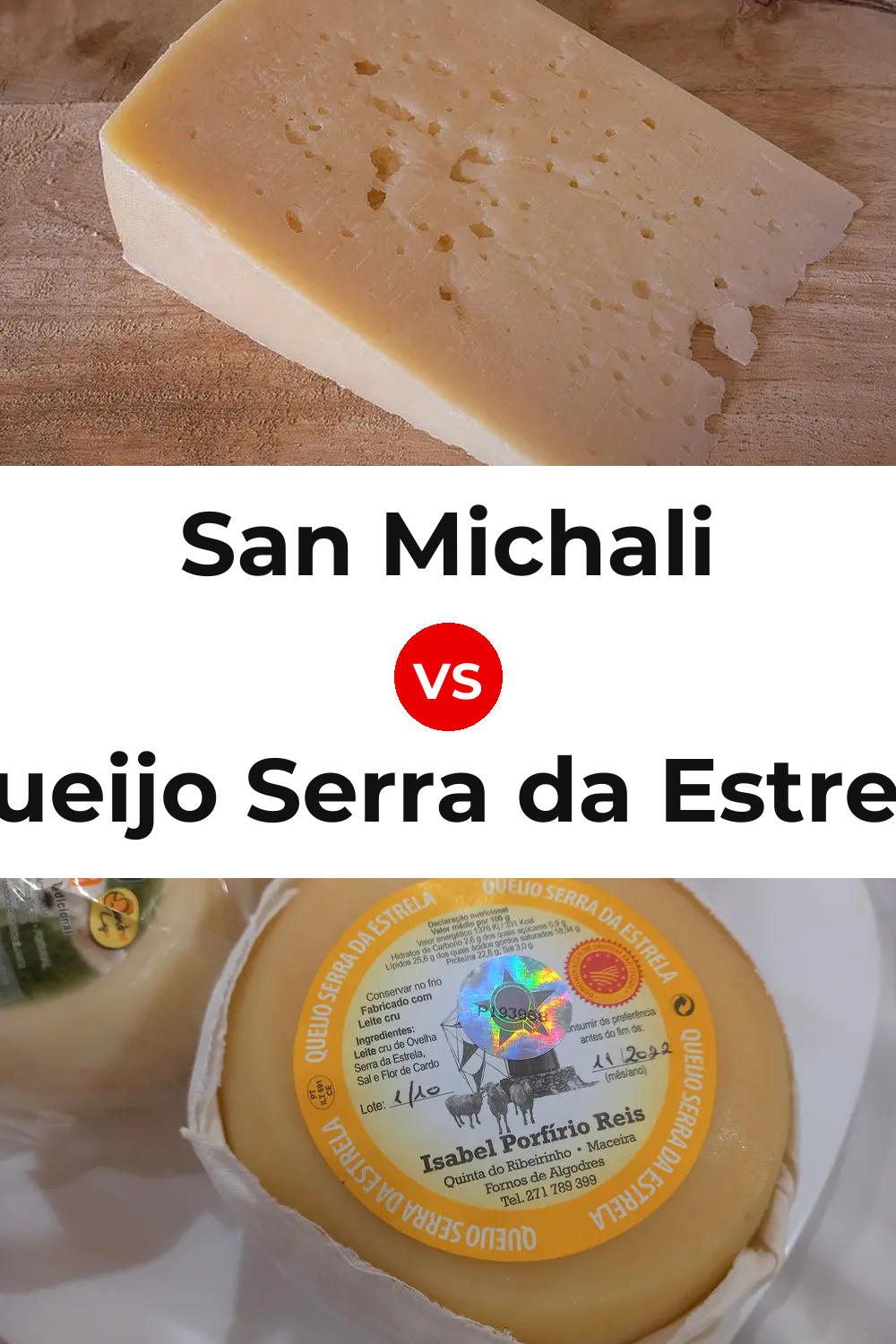 San Michali Cheese vs Queijo Serra da Estrela Pinterest comparison