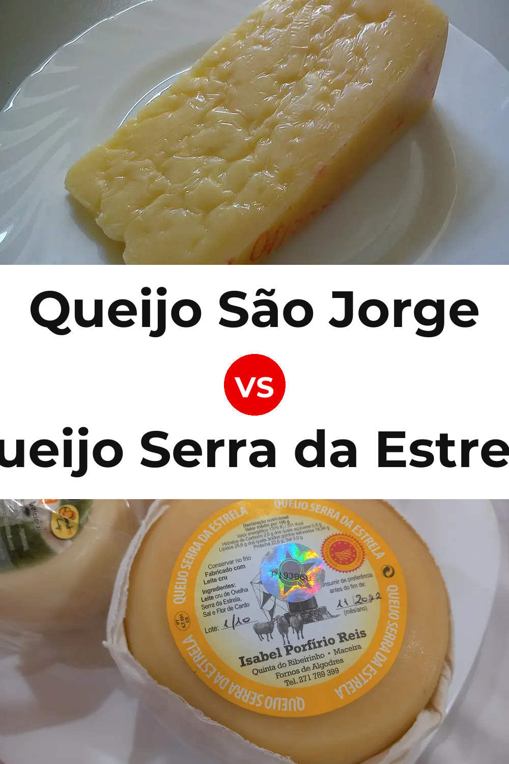 Queijo São Jorge vs Queijo Serra da Estrela Pinterest comparison