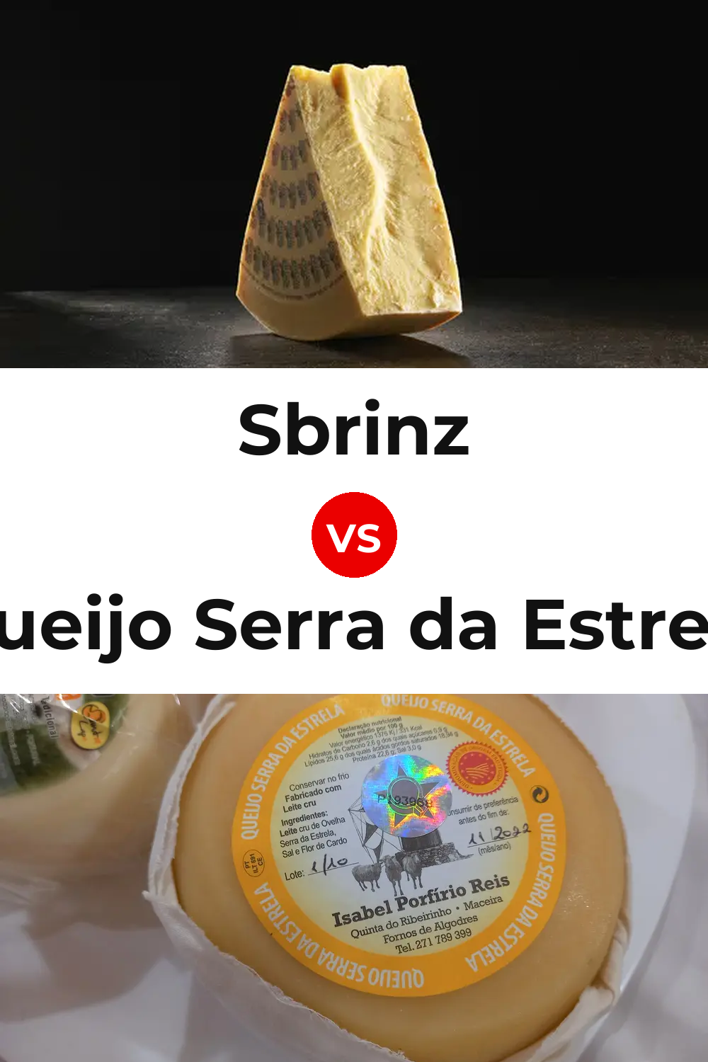 Sbrinz Cheese vs Queijo Serra da Estrela Pinterest comparison