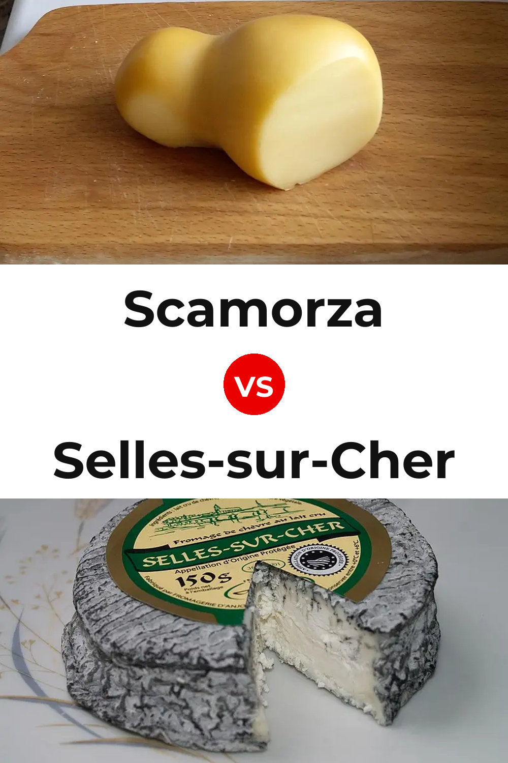 Scamorza Cheese vs Selles-sur-Cher Cheese Pinterest comparison