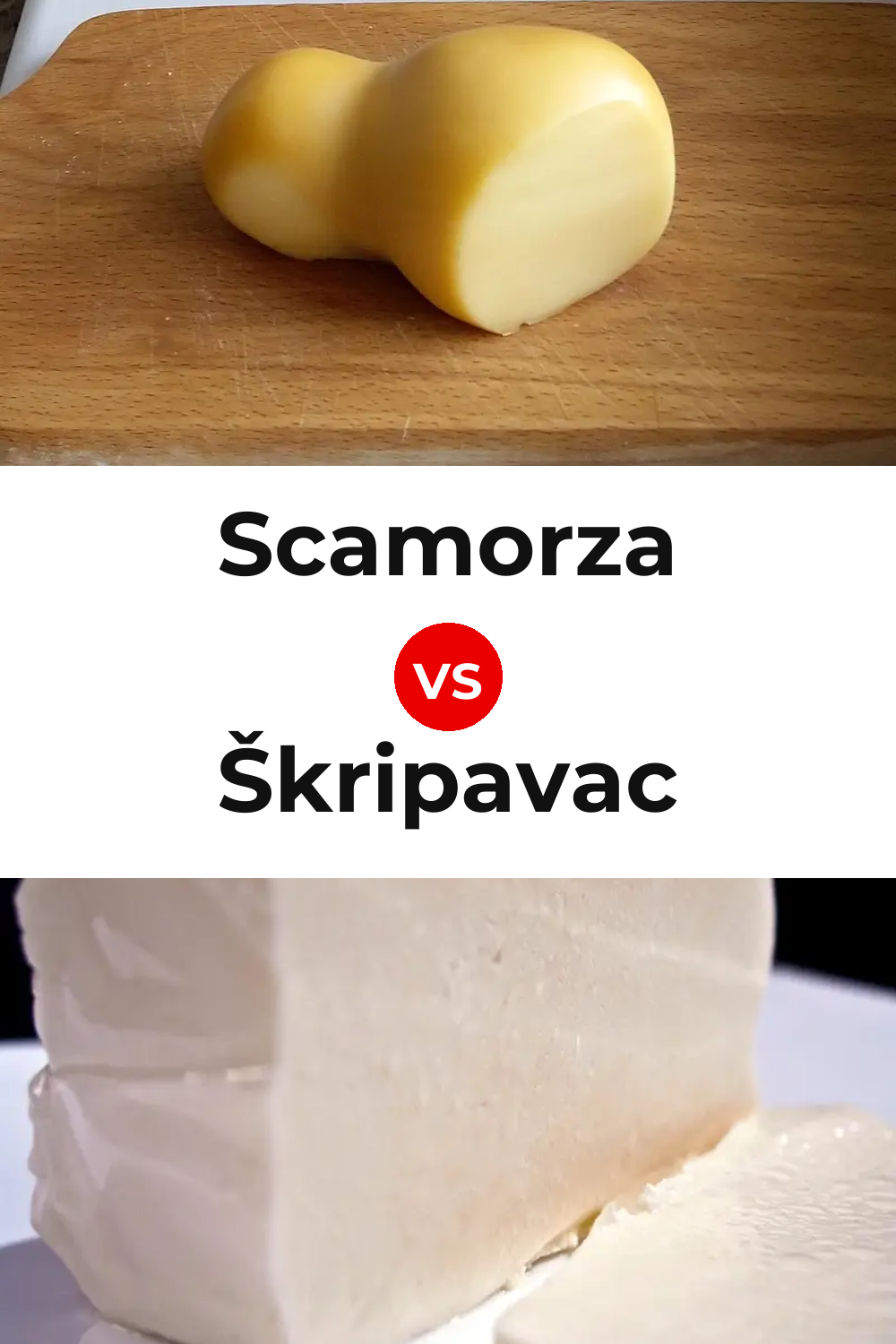 Scamorza Cheese vs Škripavac Cheese Pinterest comparison