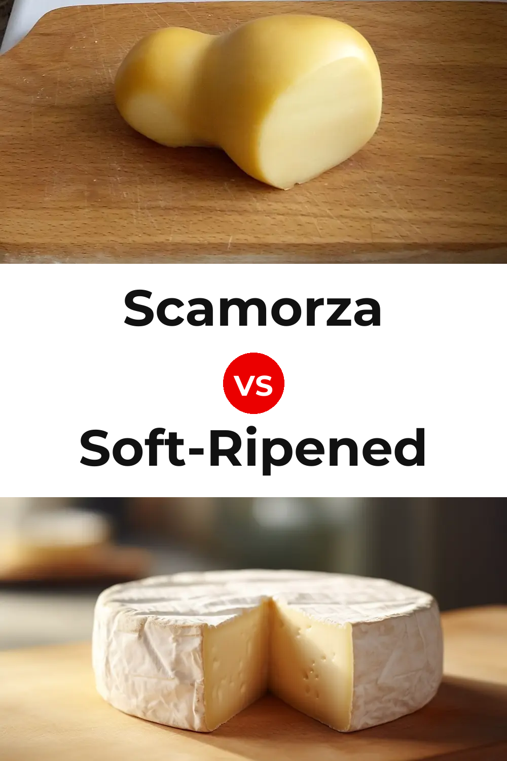 Scamorza Cheese vs Soft-Ripened Cheese Pinterest comparison