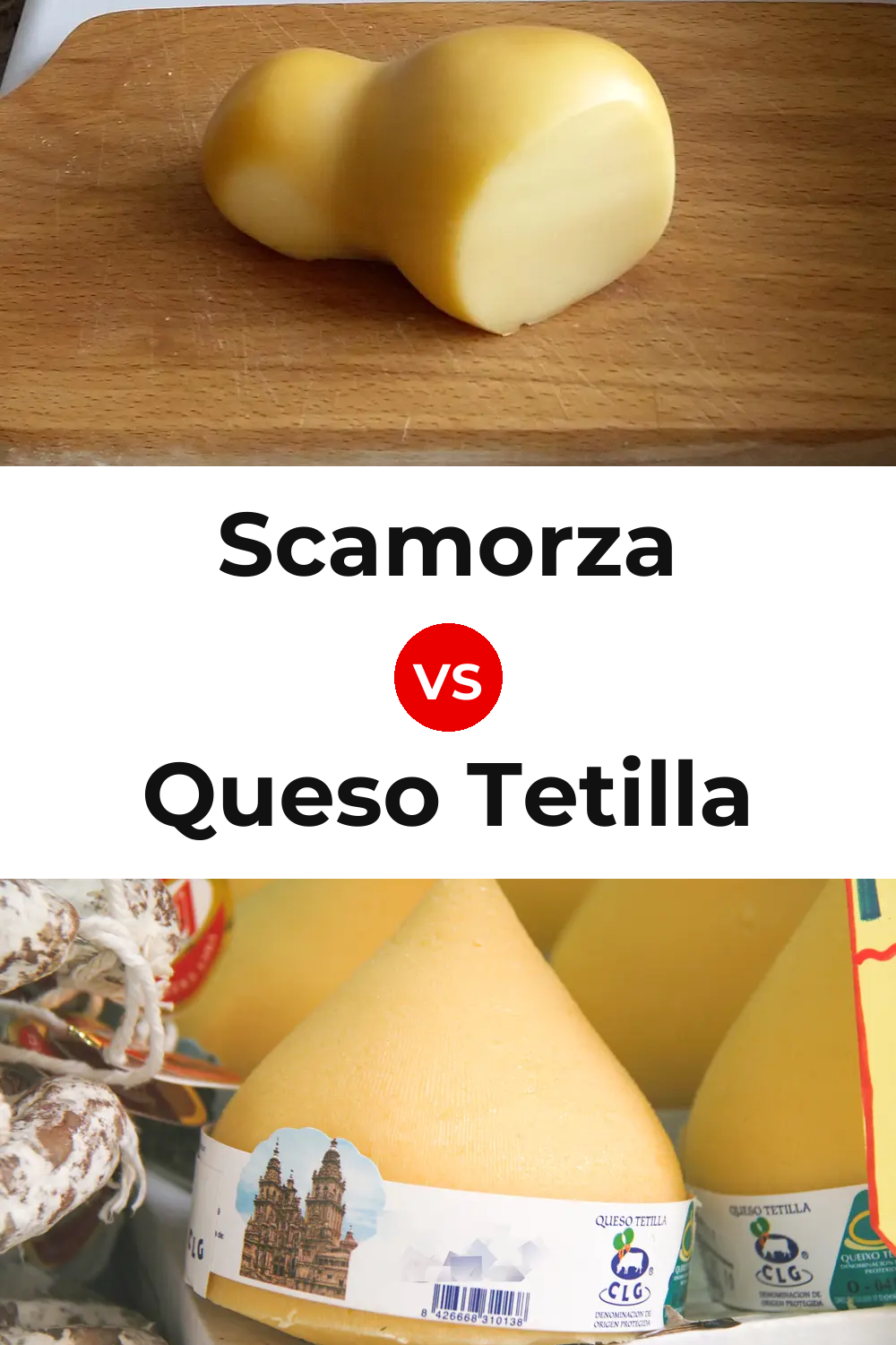 Scamorza Cheese vs Queso Tetilla Pinterest comparison
