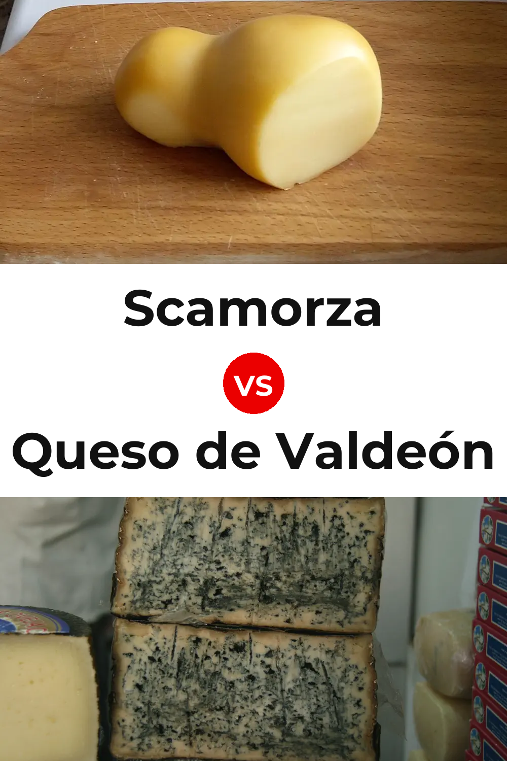 Scamorza Cheese vs Queso de Valdeón Pinterest comparison