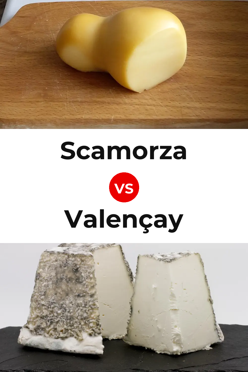 Scamorza Cheese vs Valençay Cheese Pinterest comparison