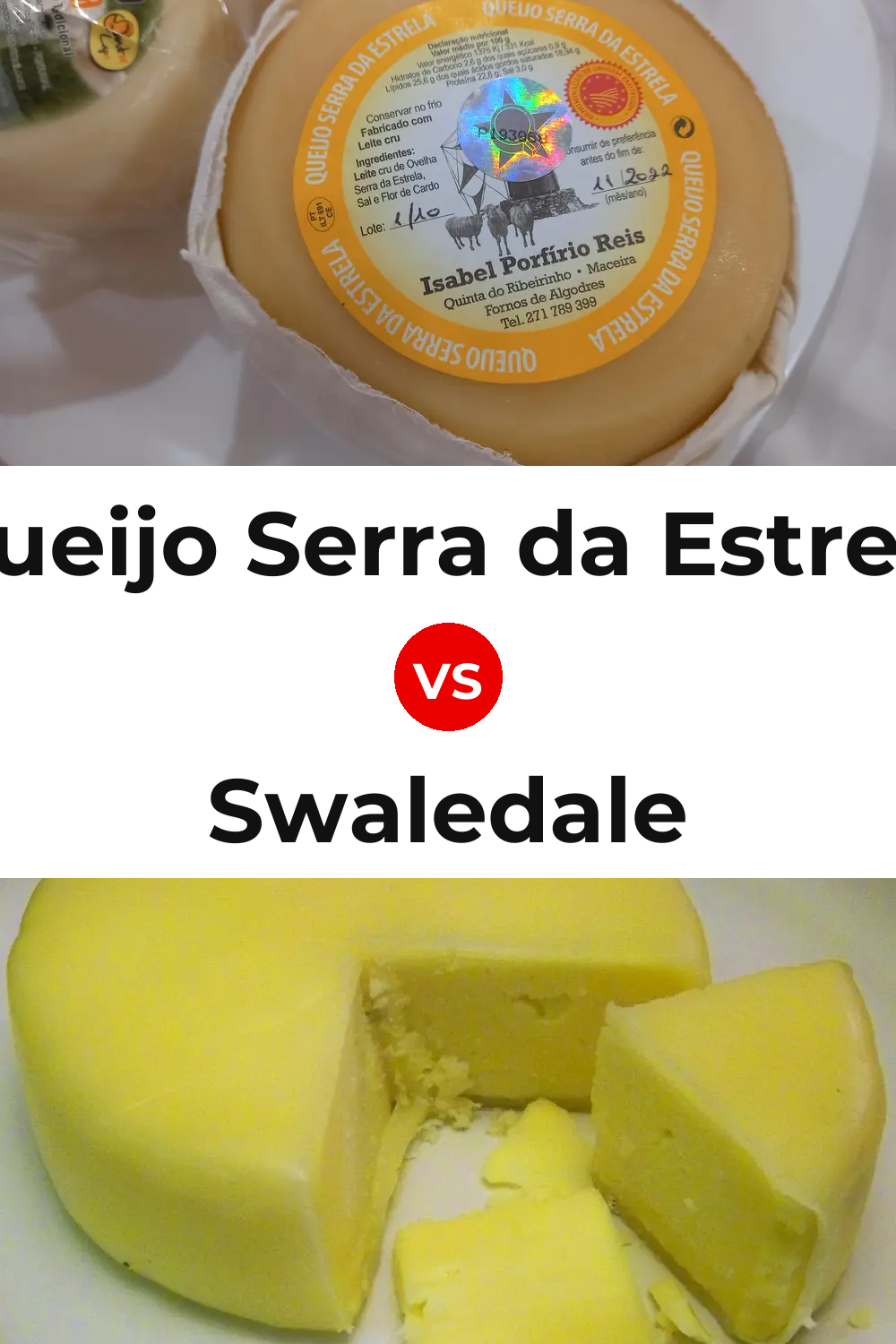 Queijo Serra da Estrela vs Swaledale Cheese Pinterest comparison