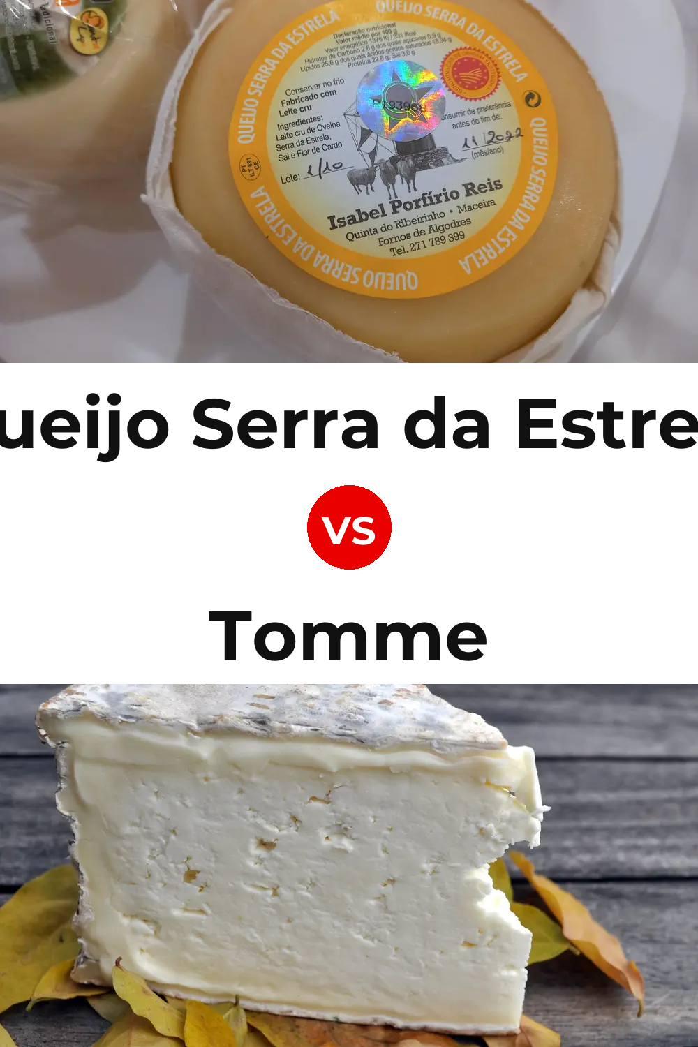 Queijo Serra da Estrela vs Tomme Cheese Pinterest comparison