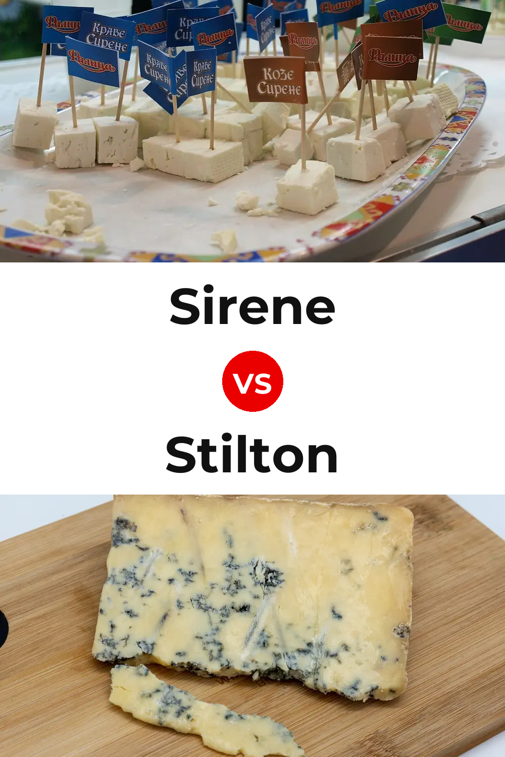 Sirene Cheese vs Stilton Cheese Pinterest comparison