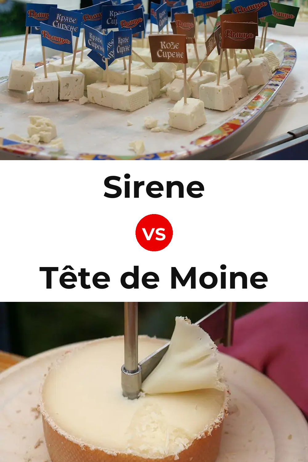 Sirene Cheese vs Tête de Moine Cheese Pinterest comparison