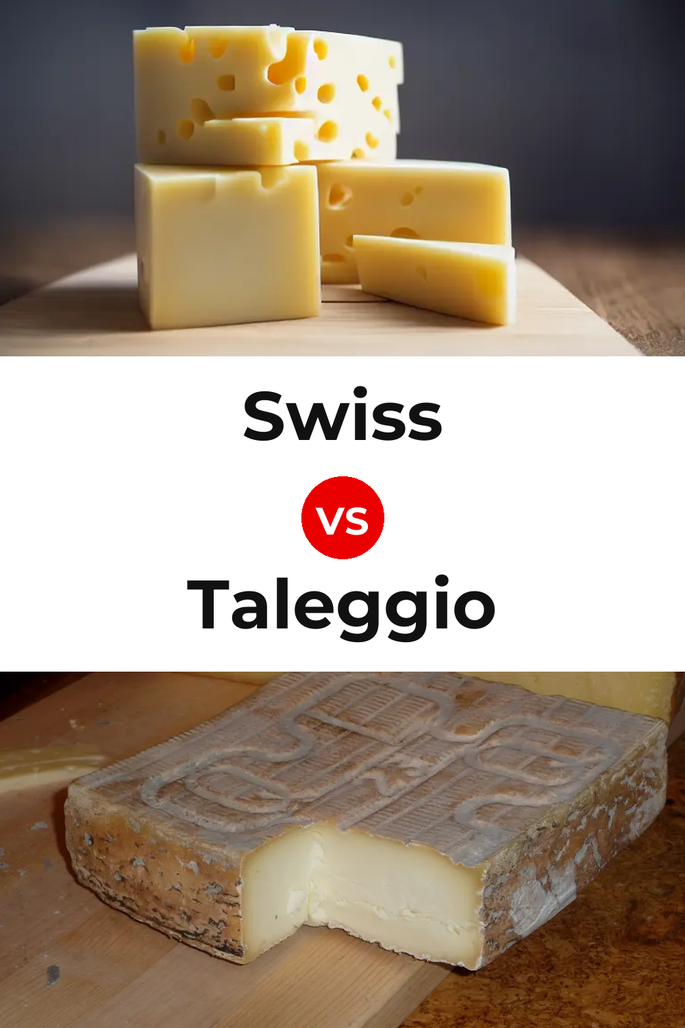 Swiss Cheese vs Taleggio Cheese Pinterest comparison