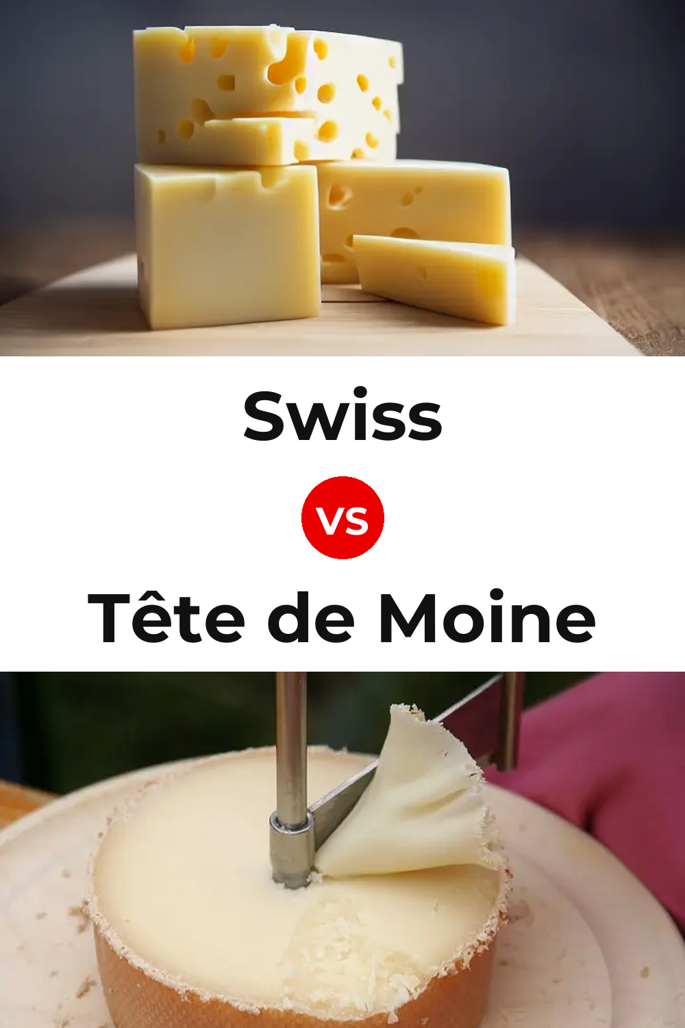 Swiss Cheese vs Tête de Moine Cheese Pinterest comparison