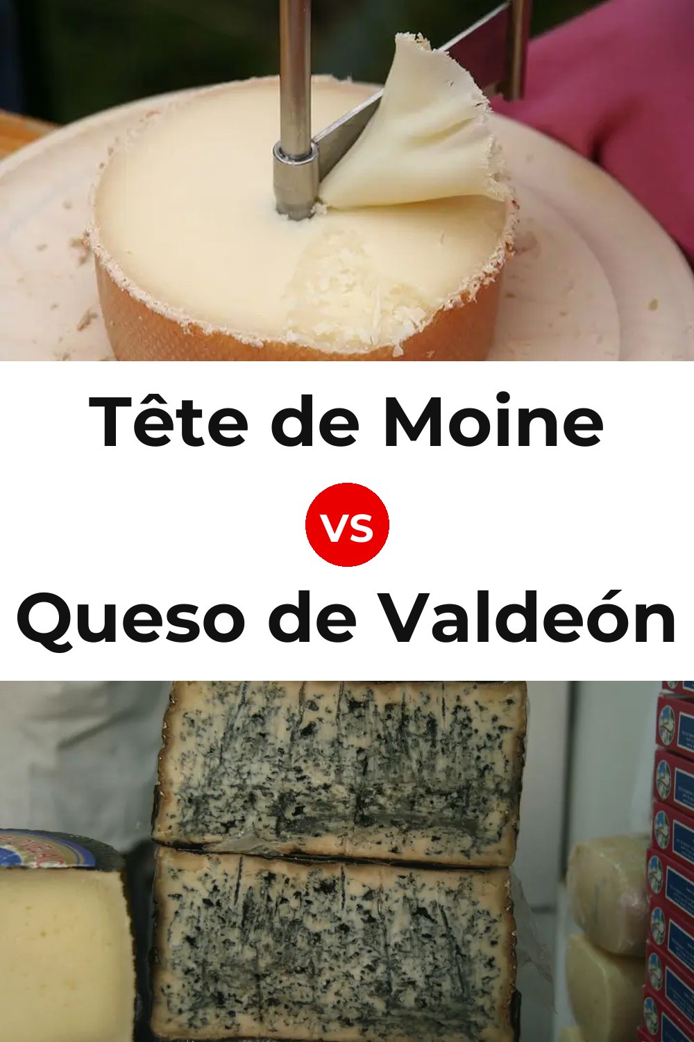 Tête de Moine Cheese vs Queso de Valdeón Pinterest comparison
